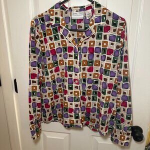 Vintage Alfred Dunner geometric button up blouse